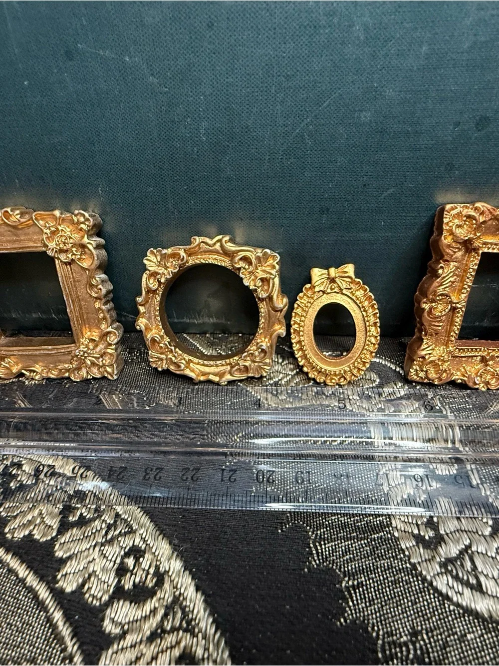 Gold Ornate Mini Decorative Resin Frames - Set of 4